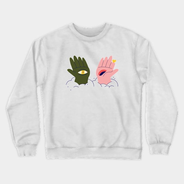 Graveyard high five Crewneck Sweatshirt by Nora Gazzar